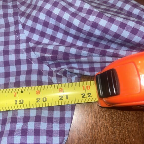 Vineyard Vines Slim Fit Tucker Button Down Mens Medium Purple Blue Check Whale - Picture 4 of 5